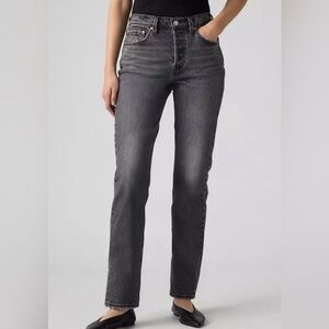 Levi’s 501 Ankle High Rise W27 L25 Relaxed Fit Women’s Charcoal Wash Denim